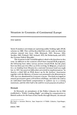 Situation in Countries of Continental Europe