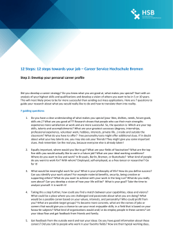 12 Steps: 12 steps towards your job &ndash; Career Service Hochschule