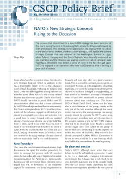 NATO`s New Strategic Concept: Rising to the Occasion