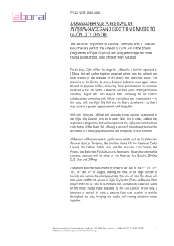 LABacci&oacute;n BRINGS A FESTIVAL OF PERFORMANCES AND