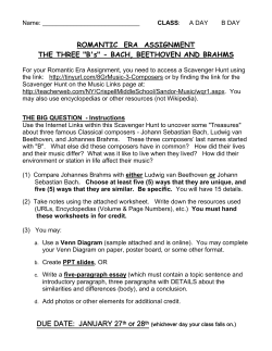 ROMANTIC ERA ASSIGNMENT THE THREE "B`s"