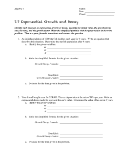 7.7 Exponential Growth and Decay