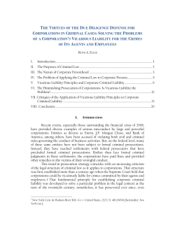 the virtues of the due diligence defense for corporations in criminal