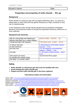 STAWA Exp 21 - Sulfur dioxide gas