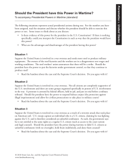 Should the President have this Power in Wartime?