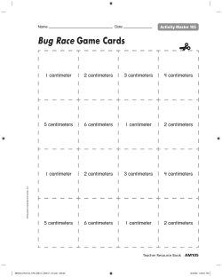 Bug Race Game Cards