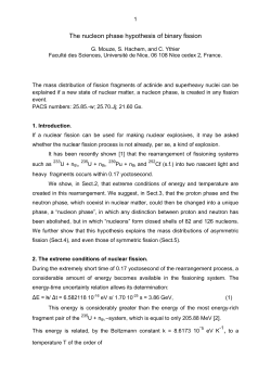 The nucleon phase hypothesis of binary fission