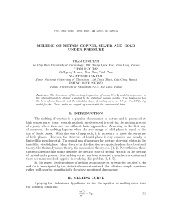 MELTING OF METALS COPPER, SILVER AND GOLD UNDER