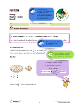 Primary 4 Chapter 5 Fractions Notes (I)