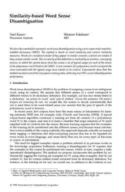Similarity-based Word Sense Disambiguation