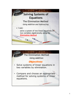Solving Systems of Equations