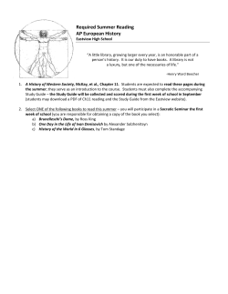 AP Euro Summer Reading - Independent School District 196