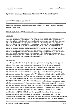 Synthesis and separation of diastereomers of deoxynucleoside 5`&ndash;0