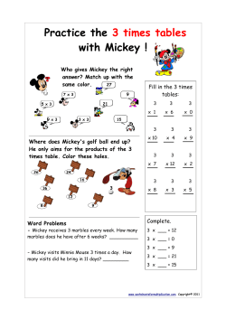 Practice the 3 times tables with Mickey