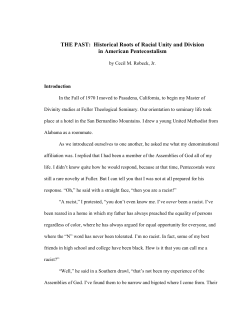 THE PAST: Historical Roots of Racial Unity and Division in American