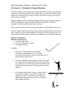 Lesson 2 Principles of Simple Machines