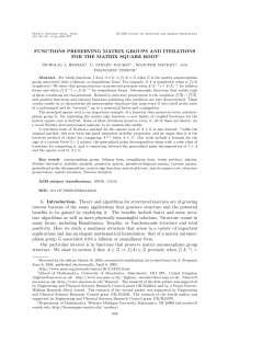 FUNCTIONS PRESERVING MATRIX GROUPS AND ITERATIONS