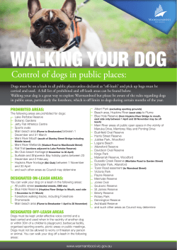 Dog Walking information and Dog ownership information