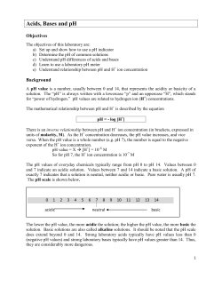Acids, Bases and pH