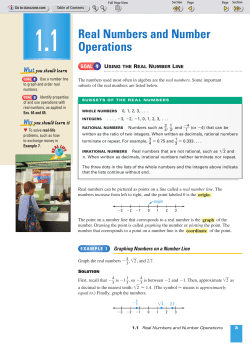 Real Numbers and Number Operations