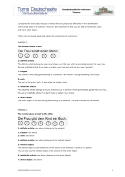 Satzbestandteile erkennen