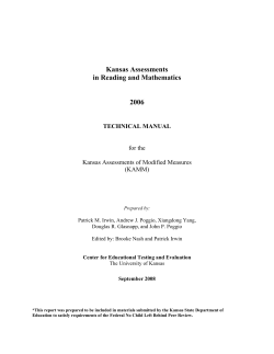 Technical manual for the Kansas Assessments of Modified