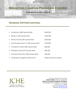 Naming Opportunities - Jewish Community Housing for the Elderly