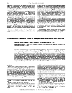 Second Harmonlc Generatlon Studies of Methylene Blue Orlentatlon