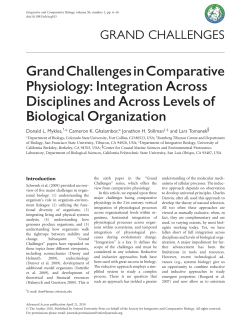 GrandChallengesinComparative Physiology: Integration Across