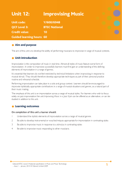 Unit 12: Improvising Music