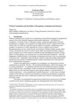 Written Constitutions and the Politics of Recognition