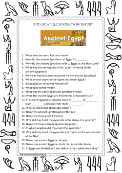1. What does the word Pharaoh mean? 2. How did the ancient
