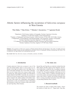 Abiotic factors influencing the occurrence of Salicornia europaea in