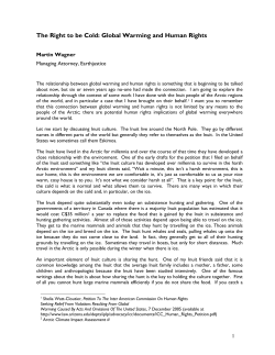 The Right to be Cold: Global Warming and