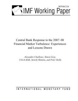 Central Bank Response to the 2007&ndash;08 Financial Market Turbulence