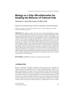 Biology on a Chip: Microfabrication for Studying the Behavior of