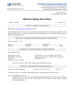 Material Safety Data Sheet - Stanford Advanced Materials
