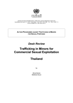 Trafficking in Minors for Commercial Sexual Exploitation Thailand
