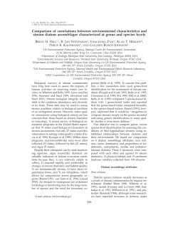 Comparison of correlations between environmental characteristics