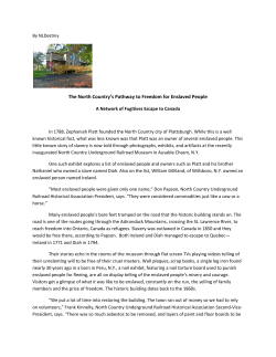 The North Country`s Pathway to Freedom for Enslaved People