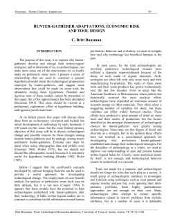 HUNTER-GATHERER ADAPTATIONS, ECONOMIC RISK