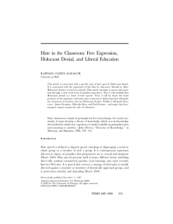 Hate in the Classroom: Free Expression