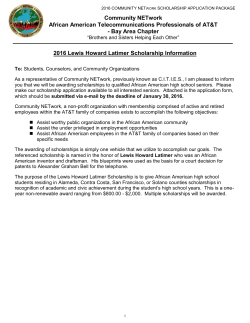 2016 Lewis Howard Latimer Scholarship Information Community