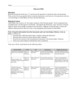 Holocaust DBQ Directions Read the documents
