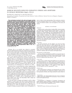 Sodium selenite-induced oxidative stress and apoptosis in human