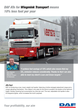 DAF ATe for Wiegmink Transport means 10% less fuel per year