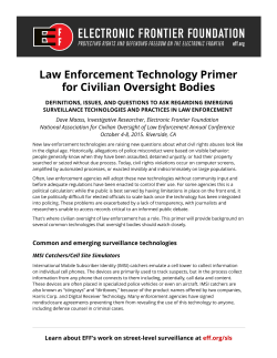 Law Enforcement Technology Primer for Civilian Oversight Bodies.