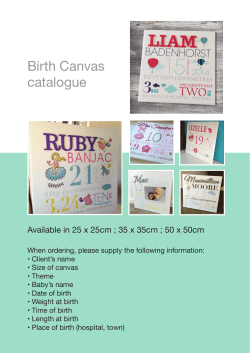 Birth Canvas catalogue