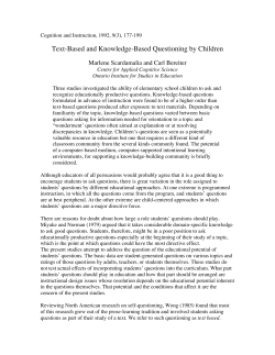 Text-Based and Knowledge-Based Questioning by Children