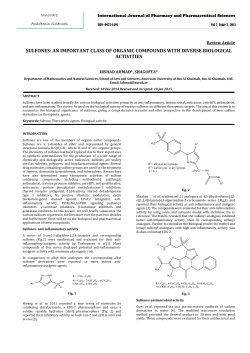 sulfones: an important class of organic compounds with diverse